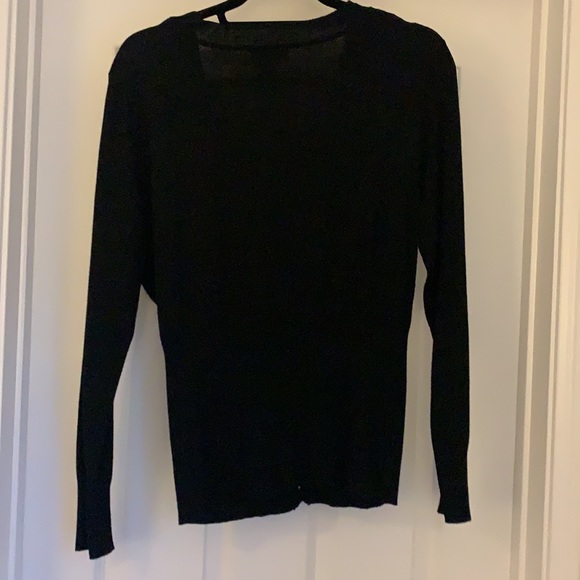 Black V neck button cardigan - Picture 3 of 4